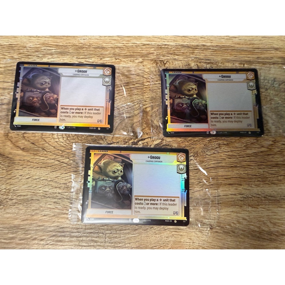 Lot of 3 Star Wars Unlimited Grogu Charming Companion MV26 Foil Promo Cards SDCC